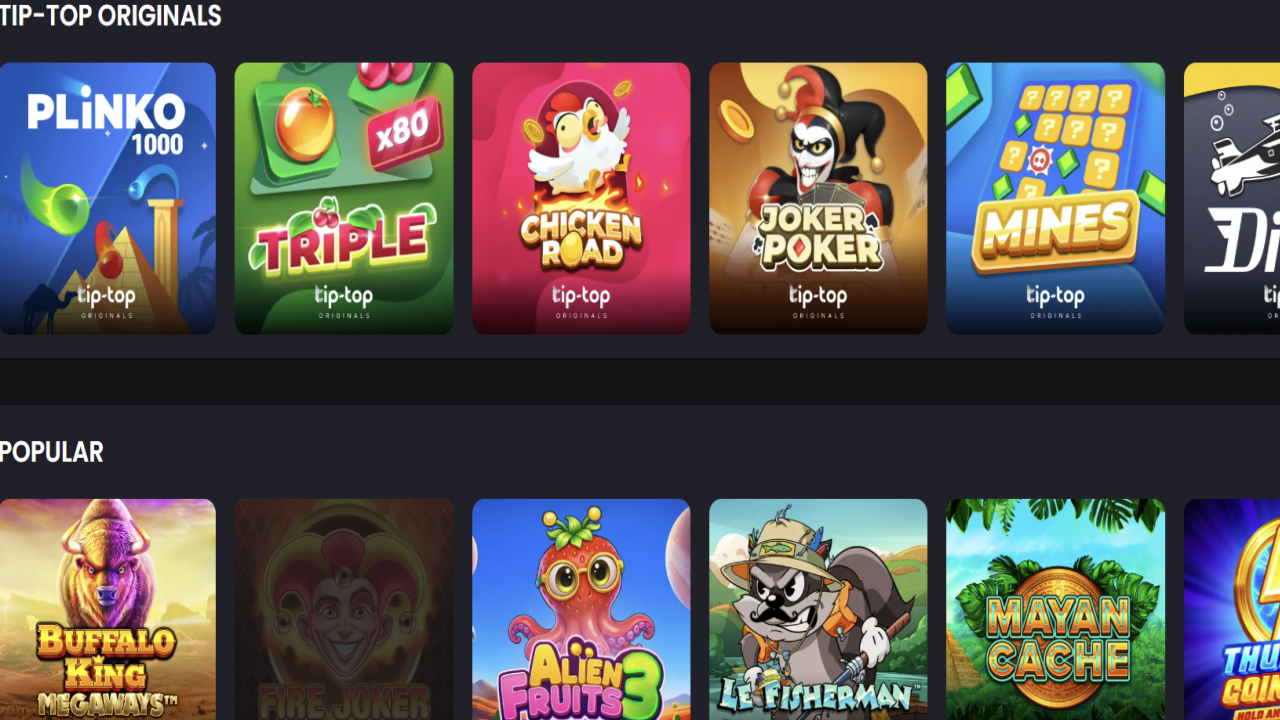 Tiptop Casino games
